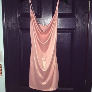 Pink cowl neck dress from nasty gal